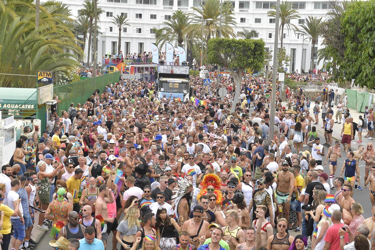 Cabalgata del Maspalomas Pride de 2022, en Playa del Inglés.