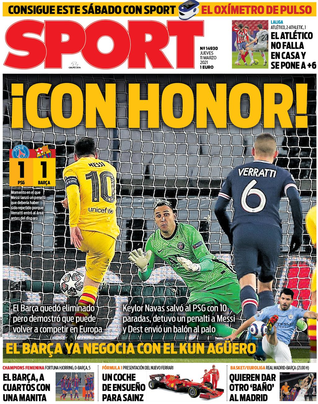 Esta es la portada del SPORT