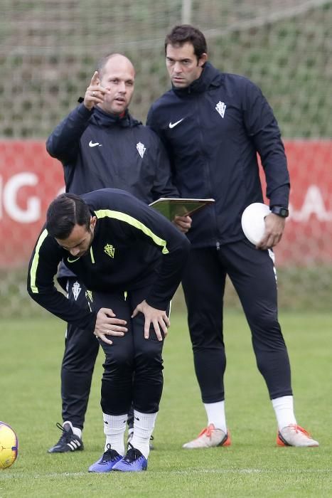 Primer entrenamiento de José Alberto como entrenador del Sporting