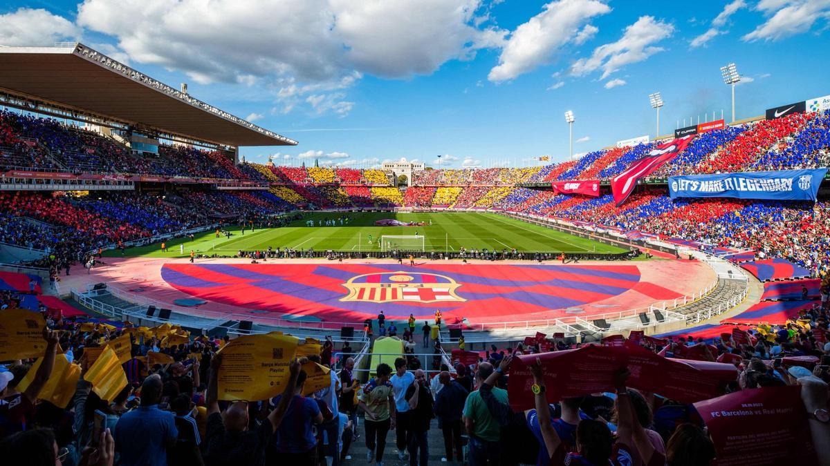 Imagen del Estadi Olímpic Lluís Companys, en el último Barça - Real Madrid