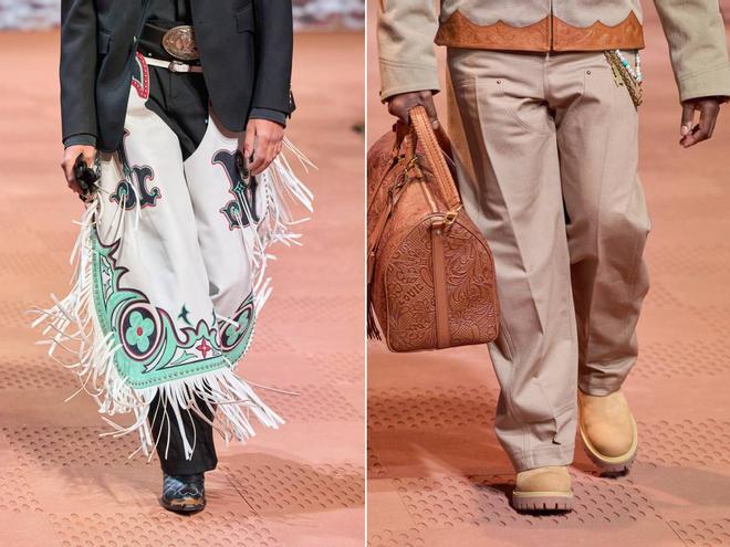 Detalles del nuevo estilo 'cowboy visto en el desfile masculino de Louis Vuitton