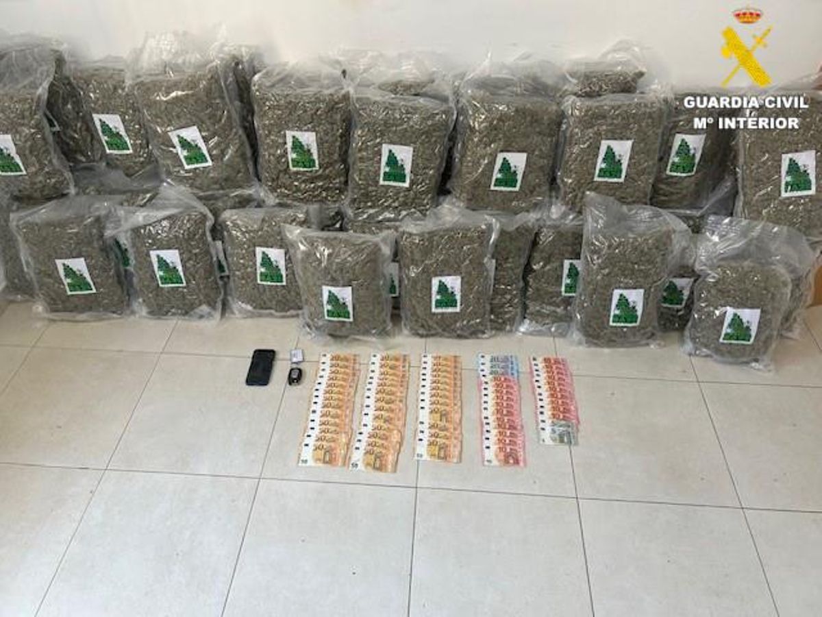 La droga y el dinero incautado.