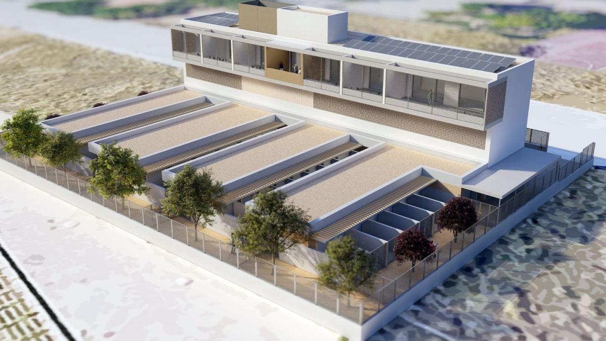 Figuración de una vista aérea del futuro centro de animales del Ayuntamiento de València junto a Tavernes Blanques | LEVANTE-EMV