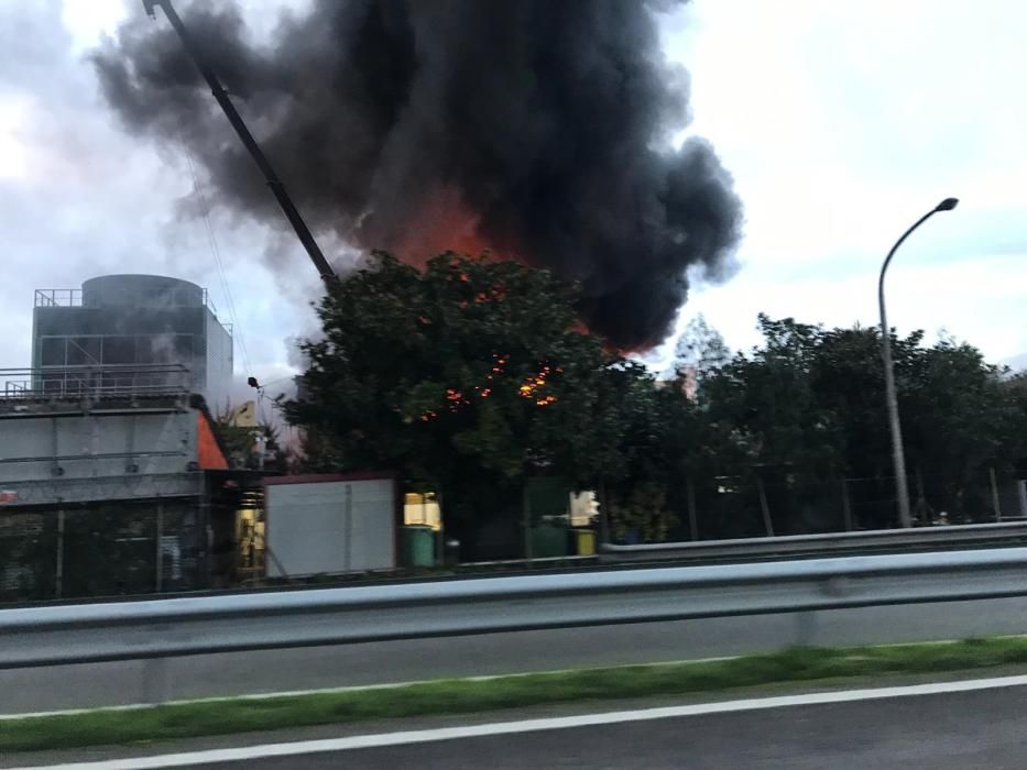 Un incendio en Ence activa alarmas en Pontevedra