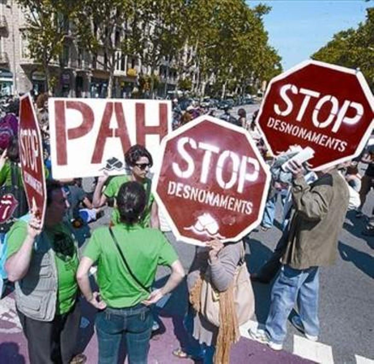 Acció reivindicativa de la Plataforma d’Afectats per la Hipoteca. Acció reivindicativa de la Plataforma d’Afectats per la Hipoteca.