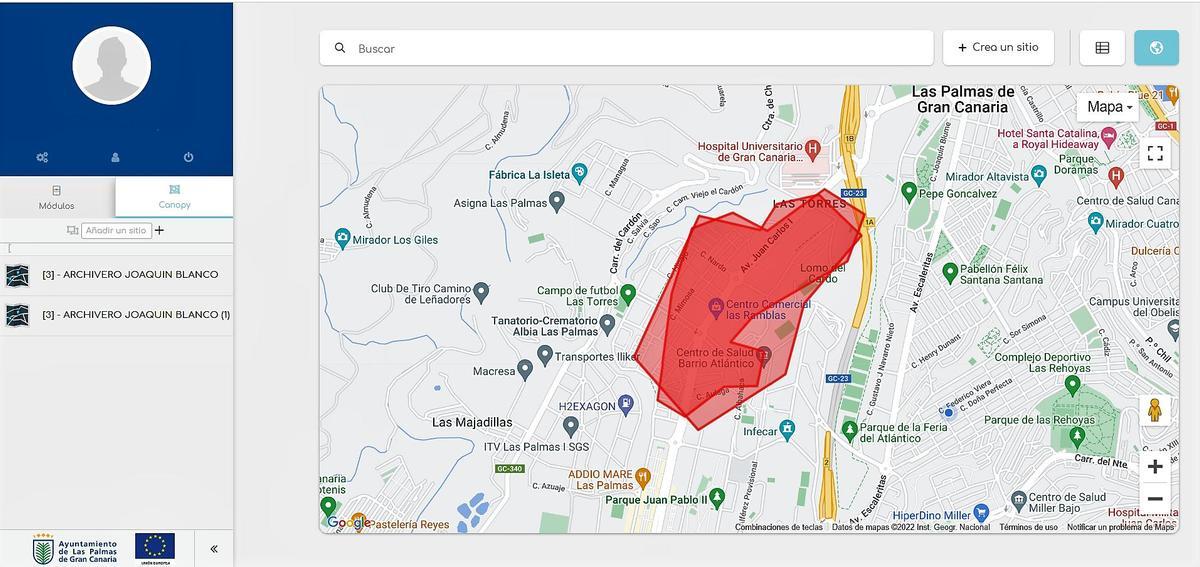 Mapa del área que comprende la fase piloto del nuevo sistema municipal de riego inteligente