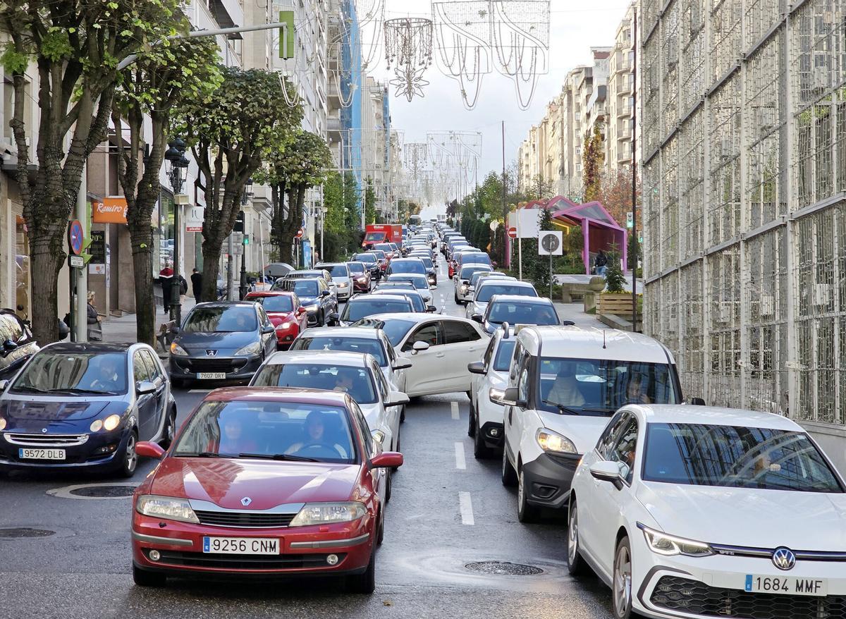 Tráfico intenso en Gran Vía durante el pasado mes de noviembre.