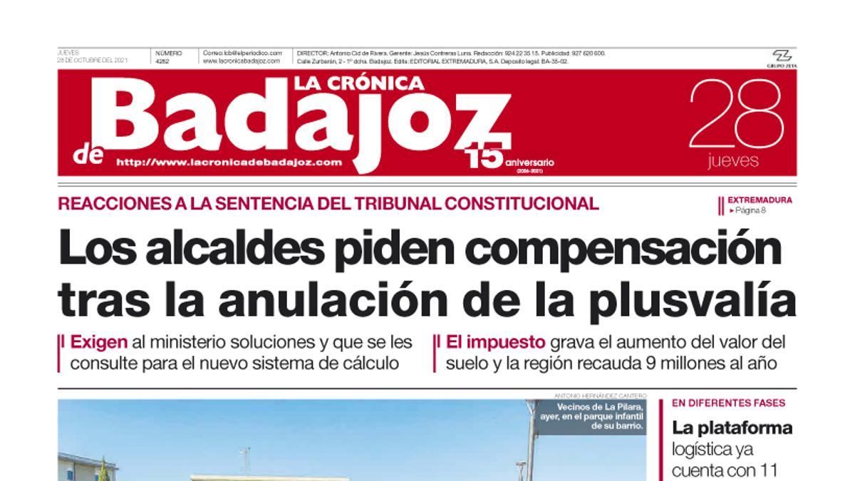 Consulta la portada correspondiente al día 28 de octubre del 2021