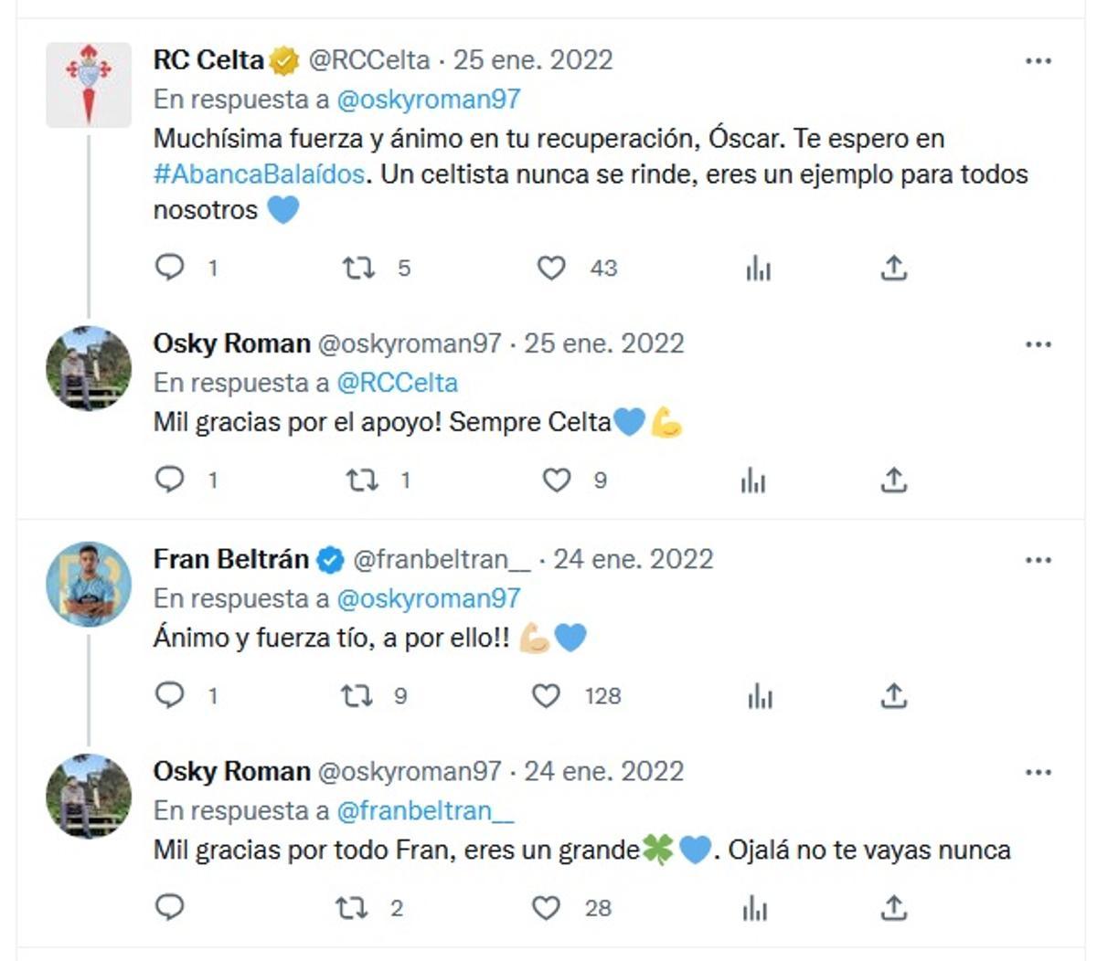 El Celta y Fran Beltrán, entre los miles de apoyos que recibió Óscar.