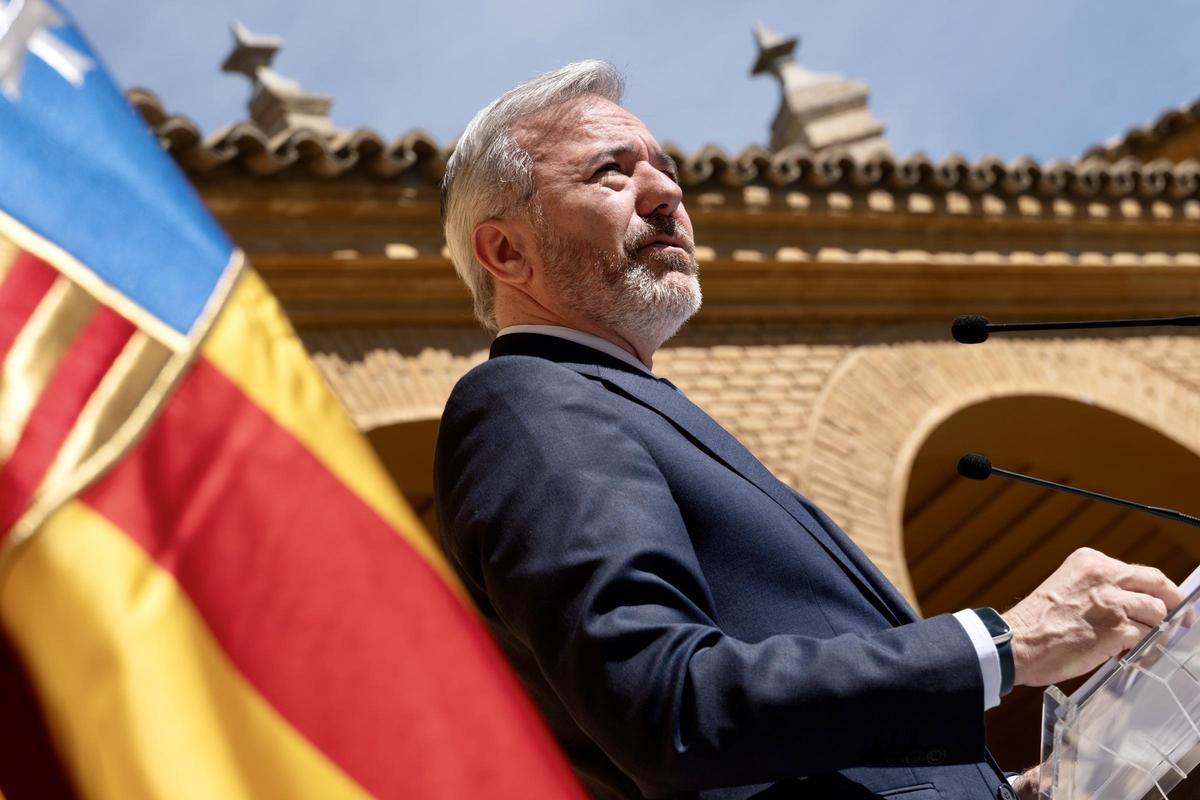 El presidente del Gobierno de Aragón en funciones, Jorge Azcón, en el acto de San Jorge, en Huesca, el pasado viernes.