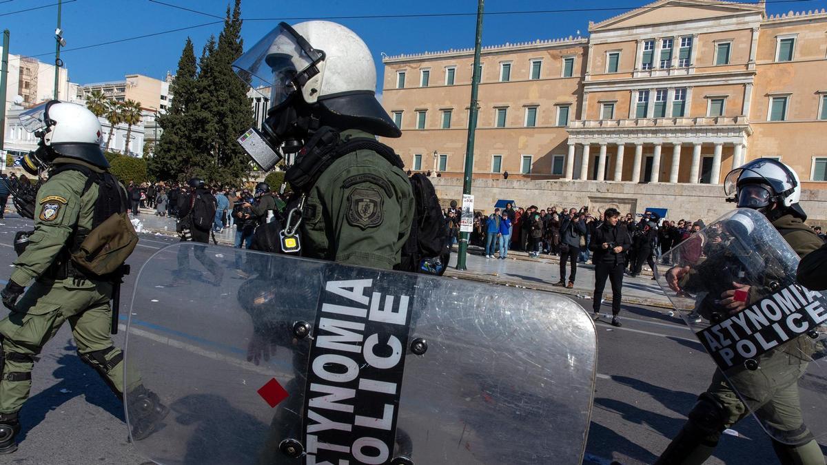 Imagen de archivo de la policía en Atenas