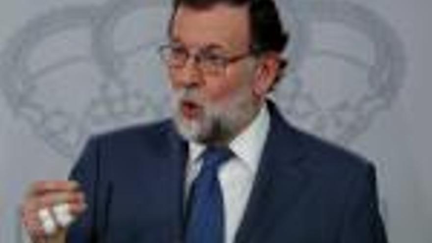 Mariano Rajoy, ahir, en una roda de premsa.