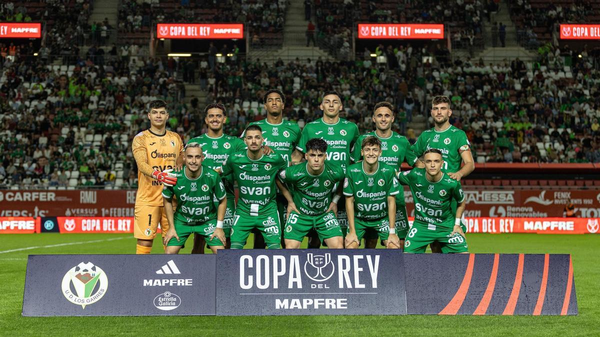 La plantilla de Los Garres en el partido de Copa del Rey ante el Elche.