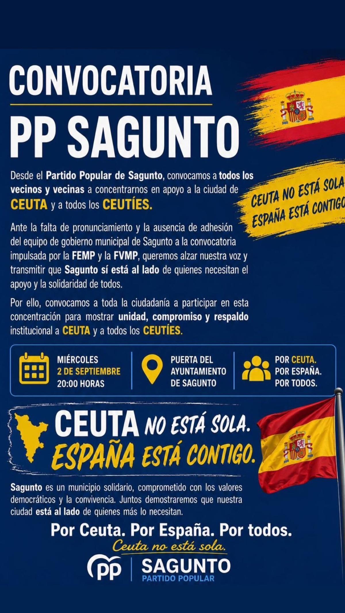 Publicación del PP local en sus redes sociales.
