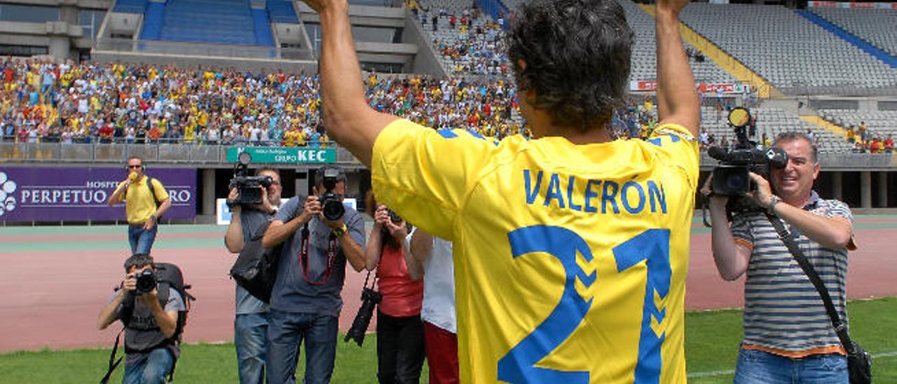 Valerón, el 16 de julio de 2013, en el estadio de Gran Canaria.