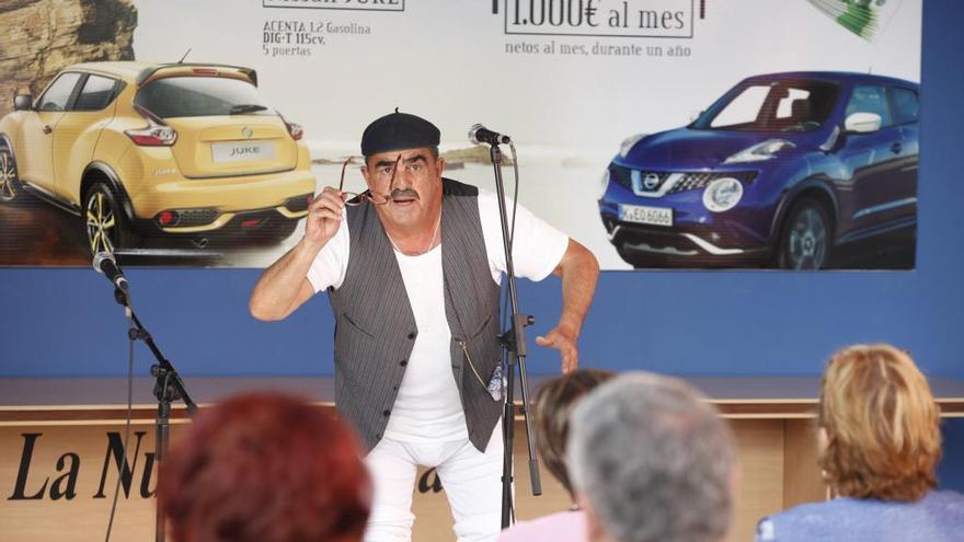 José Manuel Reguero durante una actuación en la pasada Feria de Muestras de Asturias