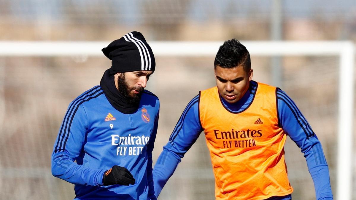 Casemiro, durante un entrenamiento reciente del Real Madrid.