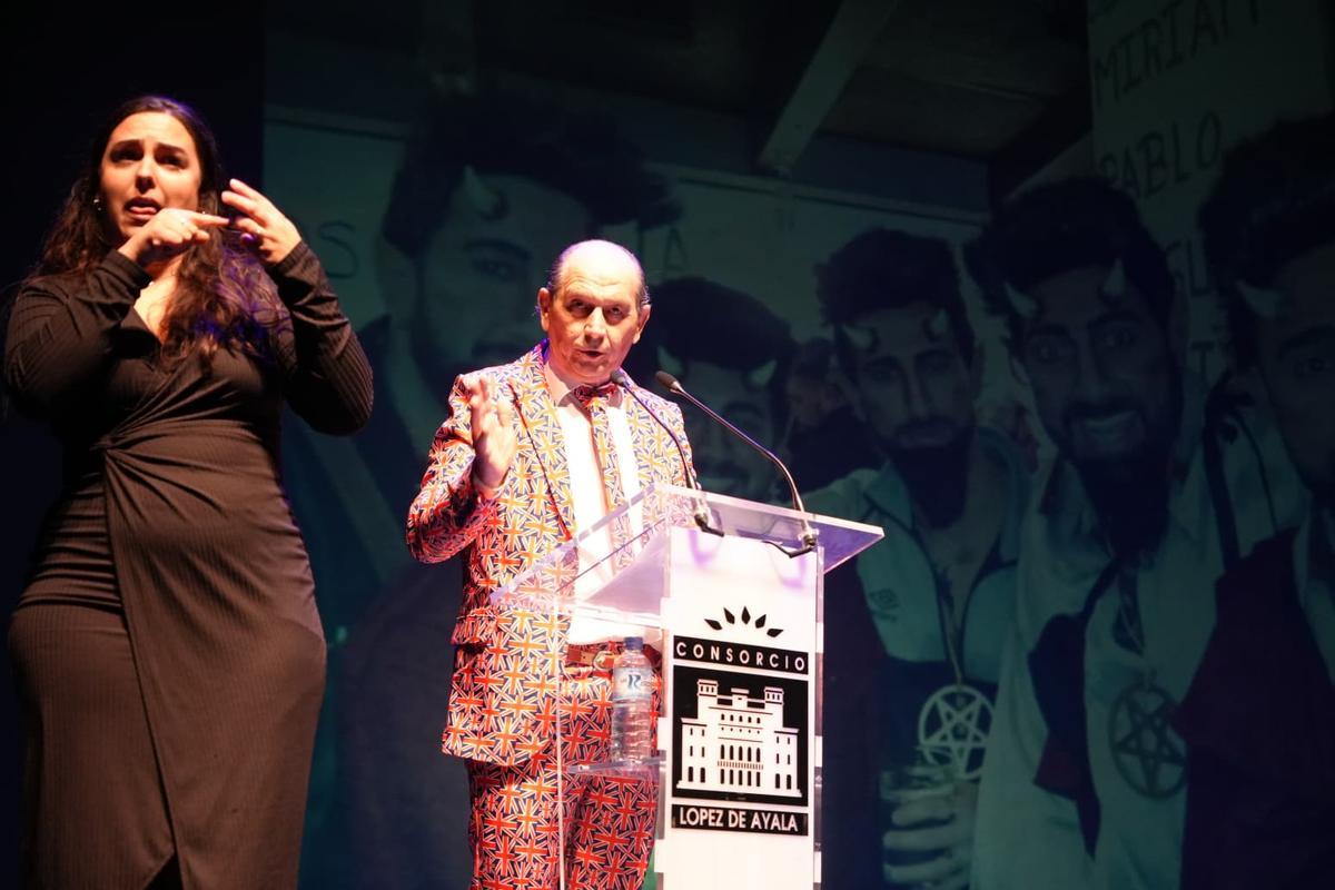 Pedro Noriega, en el pregón de la exaltación del Carnaval de Badajoz