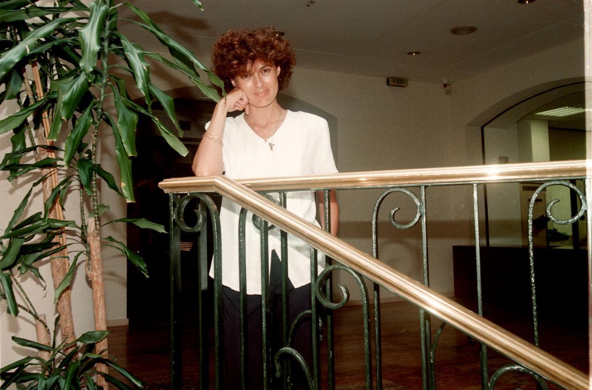 Retrato de una entrevista Eva Nasarre en 1996.