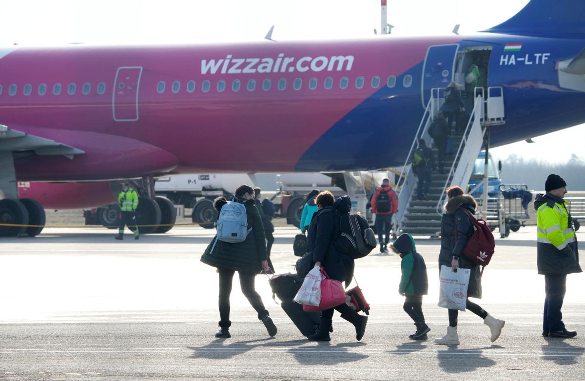 Wizzair plane in Kaunas airport