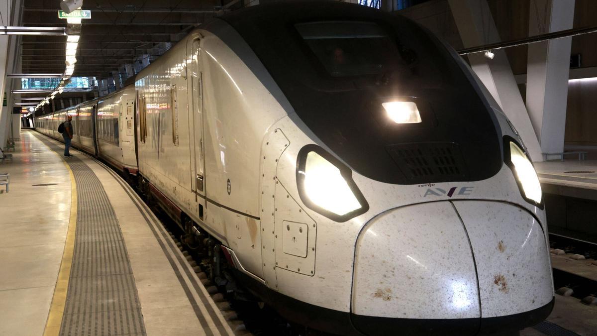 Un tren AVE en la estación de Urzáiz.