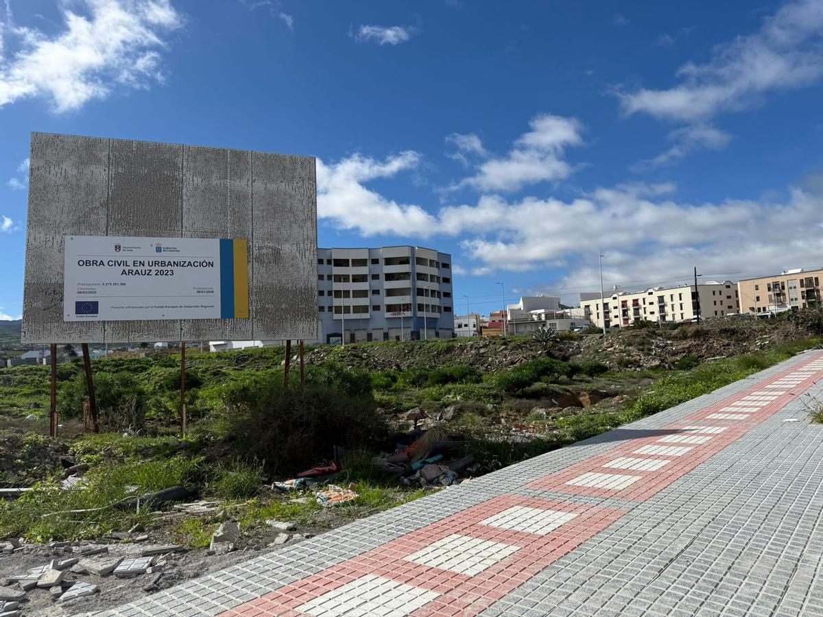 Urbanización de Arauz en obras, en donde se llevarán a cabo 167 viviendas públicas.