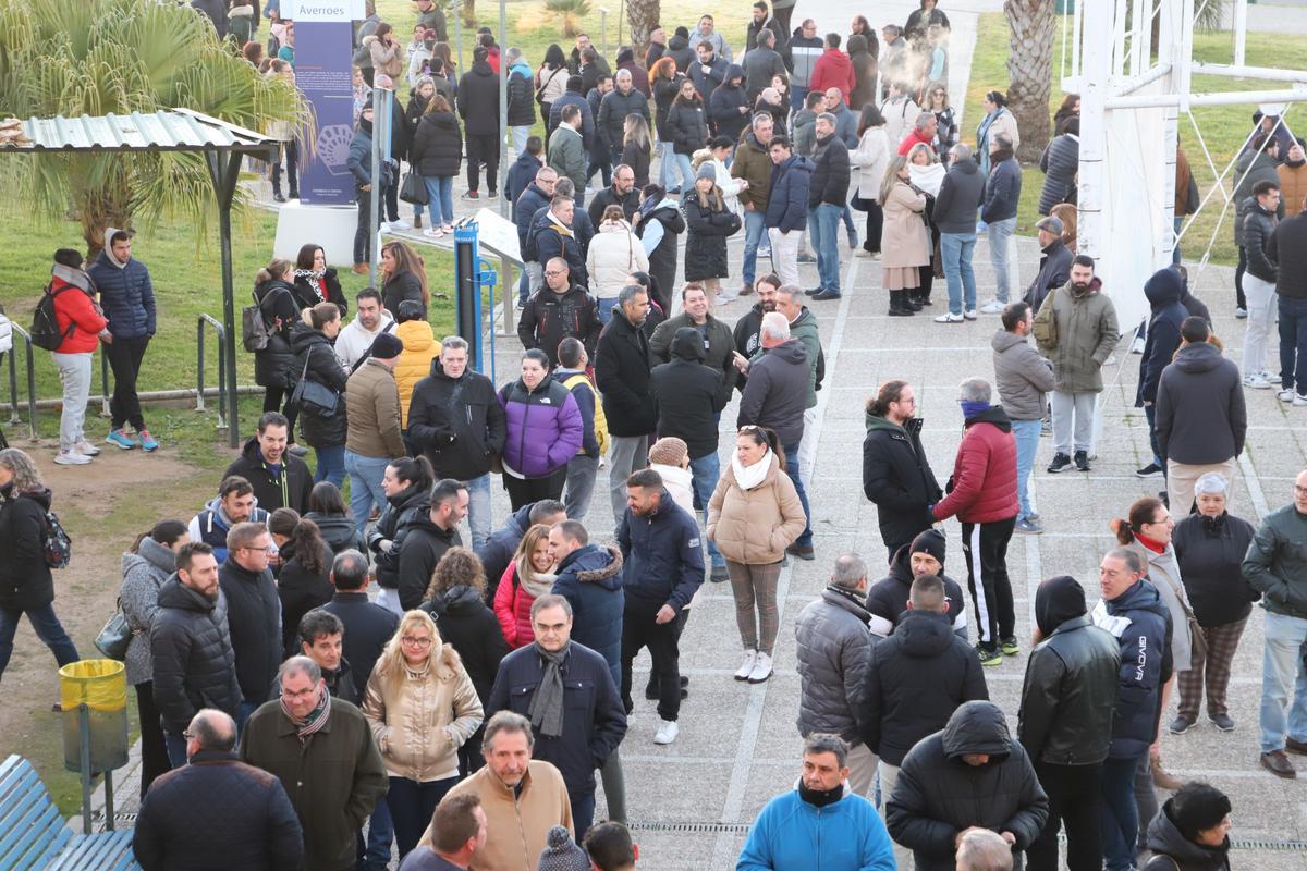 Aspirantes a una de las 176 plazas de peón de Sadeco el pasado 19 de enero.