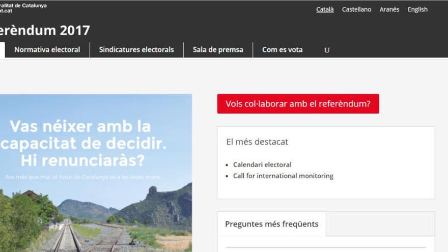 La Generalitat activa la web del referèndum