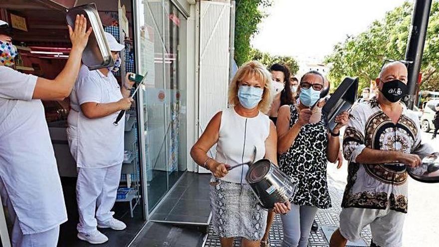 Protesta de comerciantes en Ibiza el pasado año.