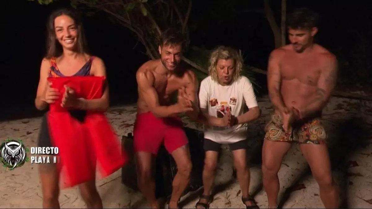 Anita, Montoya, Terelu y Manuel en 'Supervivientes'.