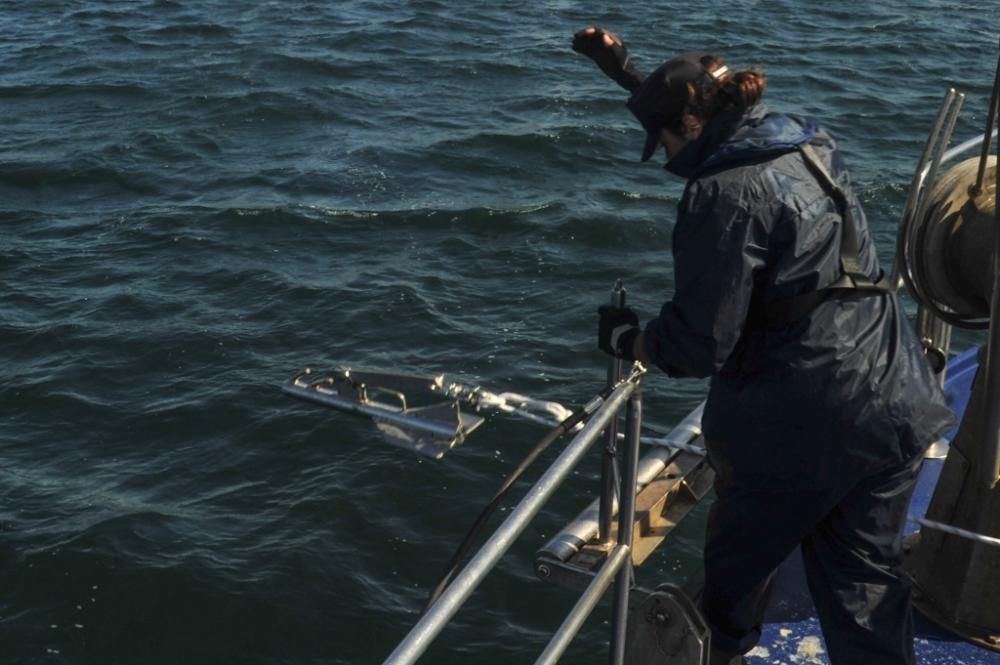 La conselleira do Mar, Rosa Quintana, participa en un operativo contra el furtivismo en Vilagarcía