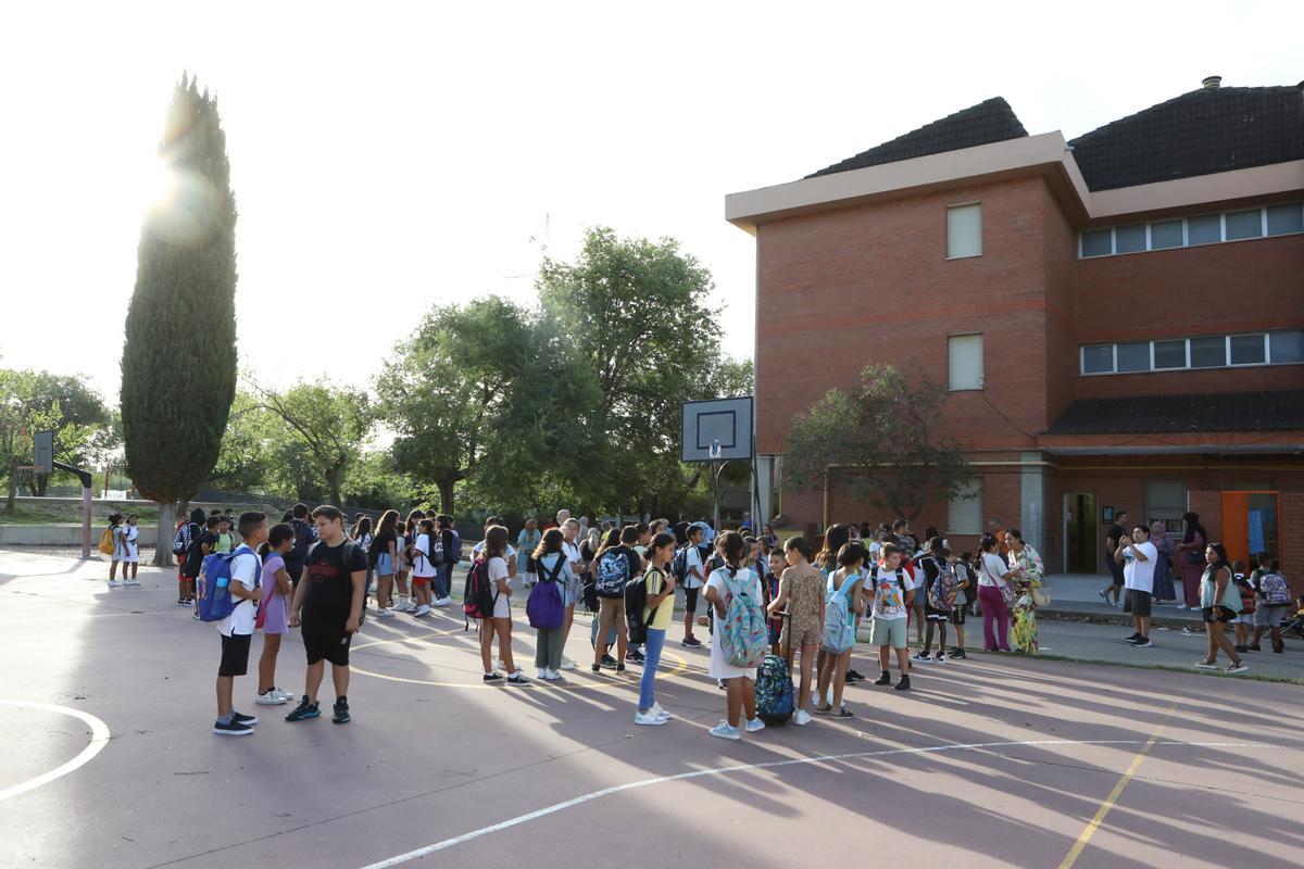 Vuelta al cole en la escuela Joan Marquès i Casals de Terrassa.