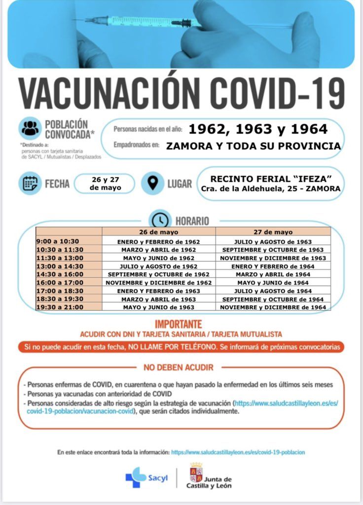 Vacunación para la generación de 1962, 1963 y 1964 en Ifeza, en Zamora capital.