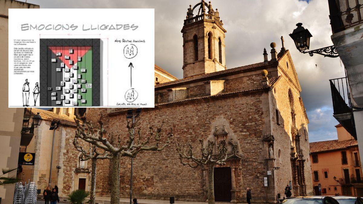 Església de Santa Maria de Moià i instal·lació prevista per al dissabte