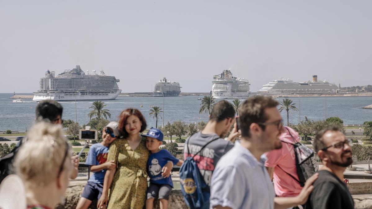 Cruceros atracados en Palma en una imagen de archivo.