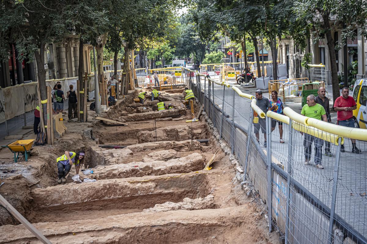 El yacimiento arqueológico de la calle de Girona.