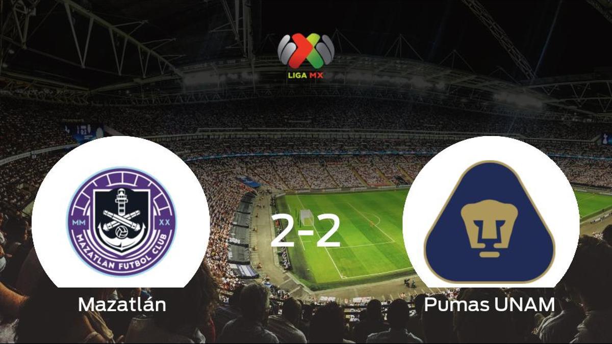 Reparto de puntos entre el Mazatlán y el Pumas UNAM (2-2)