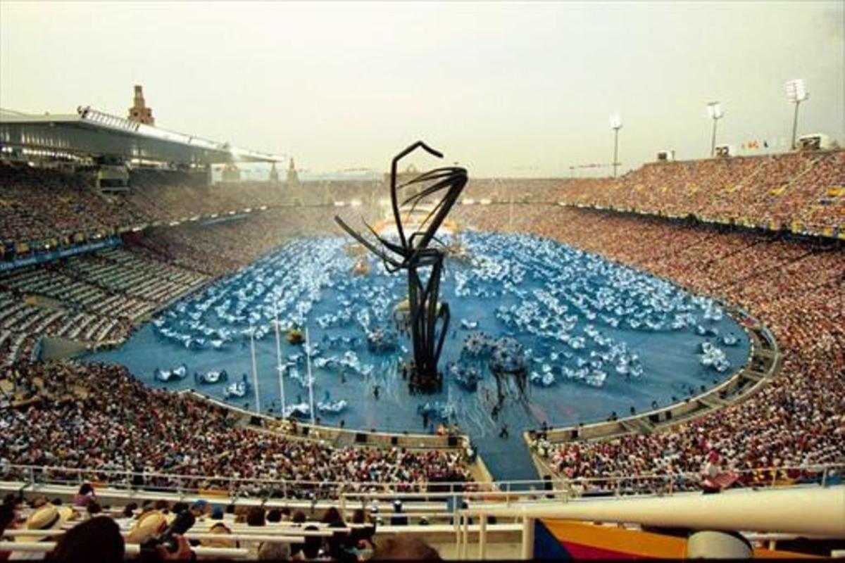 Un momento de la ceremonia de inauguración de los Juegos Olímpicos de 1992.