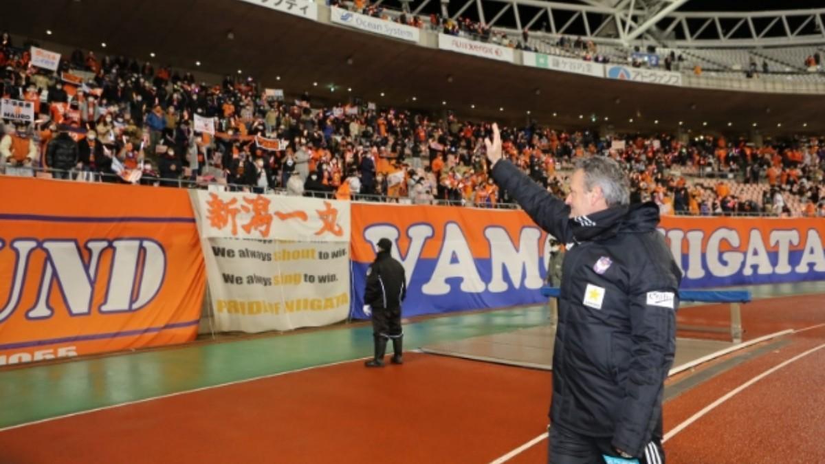 Albert Puig durante un partido de la temporada pasada del Albirex Niigata