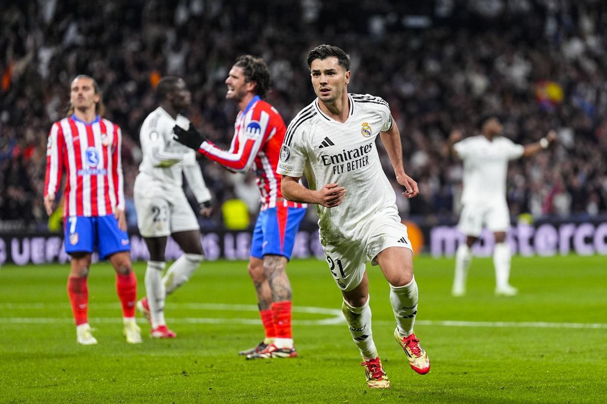 Brahim celebra su gol contra el Atlético.