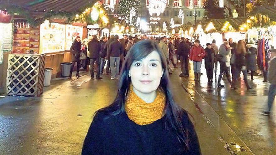 Eurídice, en el &quot;Christkindlmarkt&quot;, uno de los mercados de Navidad más tradicionales de Viena