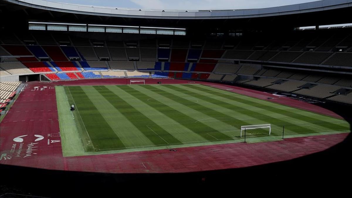 Soccer Football - General view of Estadio La Cartuja de Sevilla - Euro 2020 Stadium - Estadio La Cartuja de Sevilla  Seville  Spain - April 23  2021 General view inside the stadium REUTERS Jon Nazca