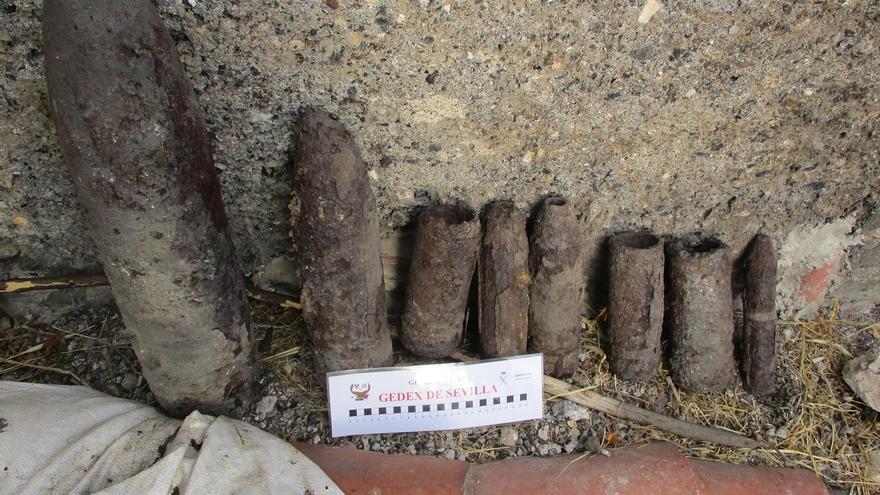 Halladas ocho bombas de la Guerra Civil en una casa en obras de Peñarroya-Pueblonuevo