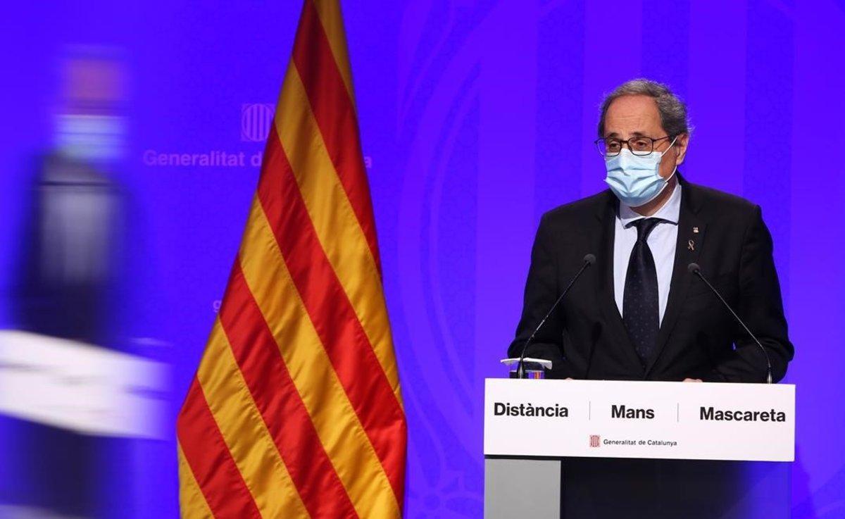 El ’president’ Quim Torra en rueda de prensa. 