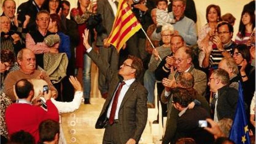 Artur Mas, en un míting a Girona durant la campanya electoral de 2012.