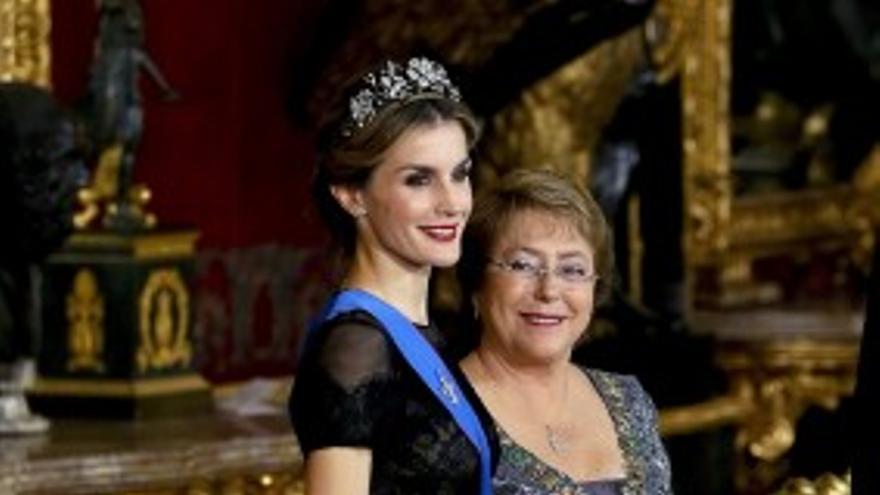 Letizia Ortiz, en la recepción a Michelle Bachelet