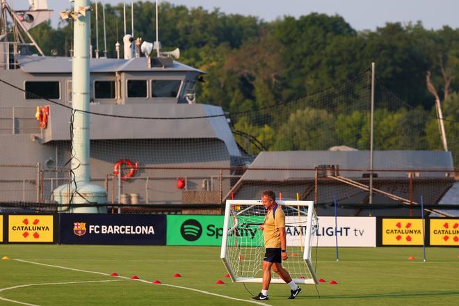 Así ha sido el entrenamiento del Barça en la Base Naval de la Marina de Annapolis para preparar el clásico