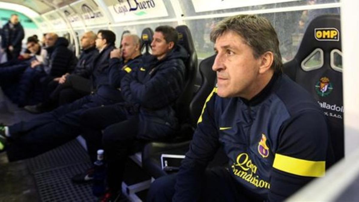 Jordi Roura, en el banquillo del Nuevo Zorrilla.