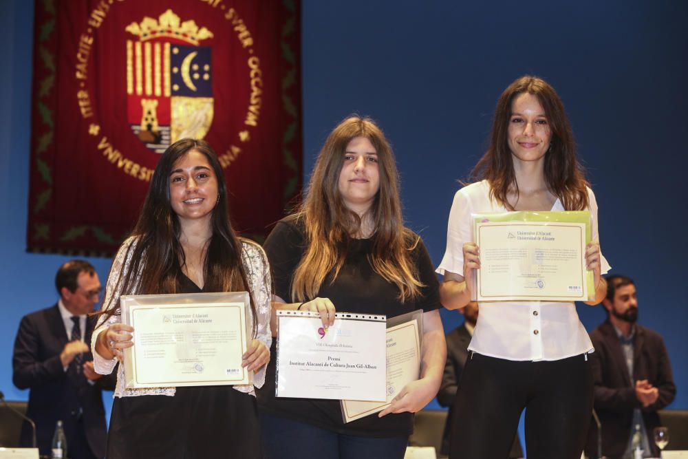 150 alumnos recogen en la UA sus diplomas de la Olimpiada del Saber