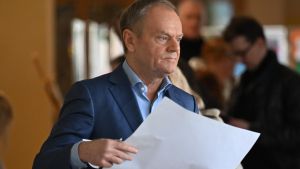 Polish Prime Minister Donald Tusk votes in local election in Poland